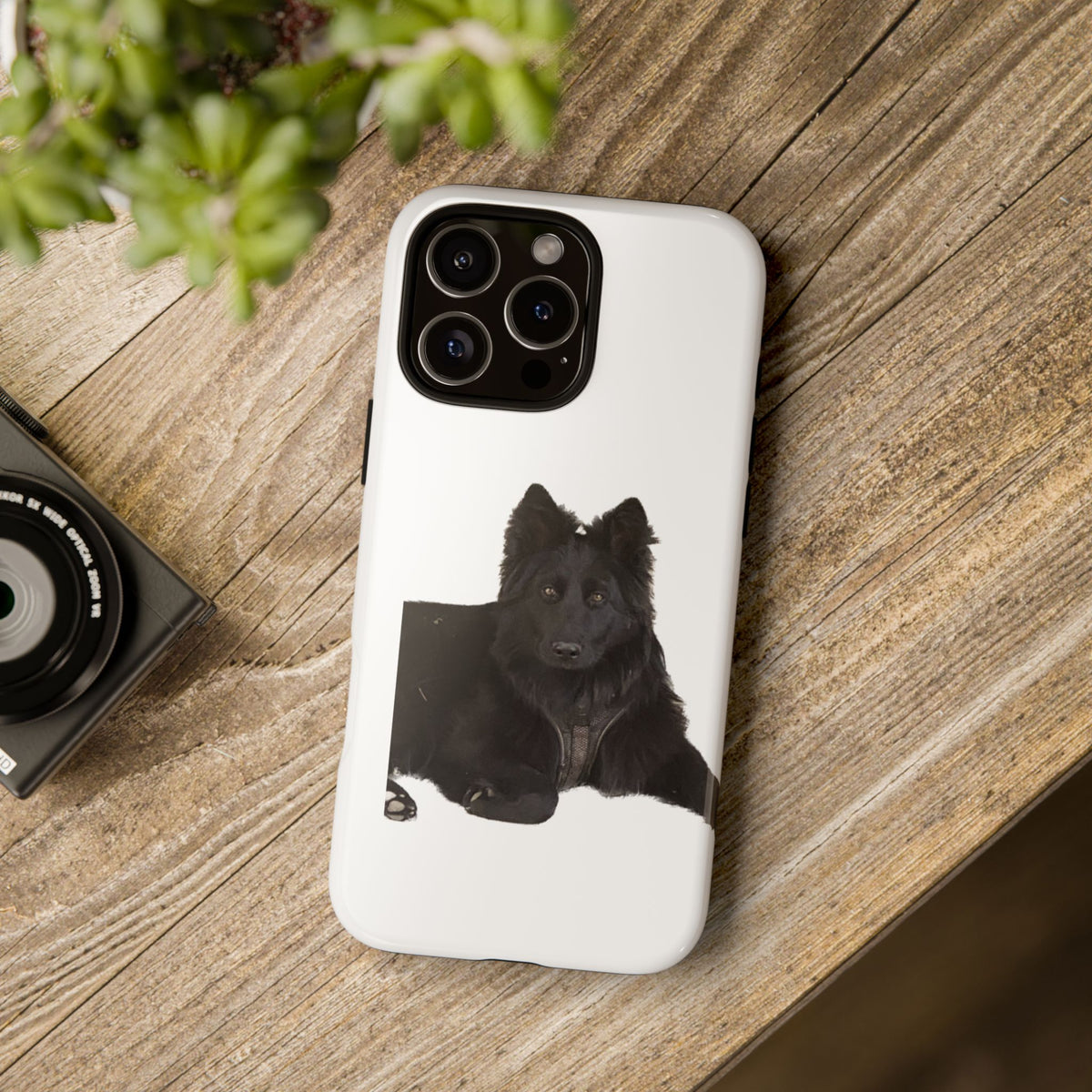 Black German Shepherd Phone Case — Realistic Dog Portrait Protective Case