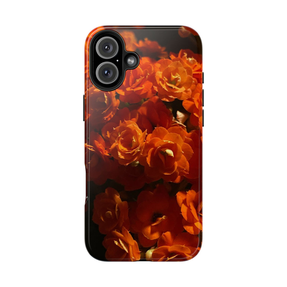 Orange Rose Pattern Tough Phone Case | Floral iPhone Case, Botanical Phone Cover