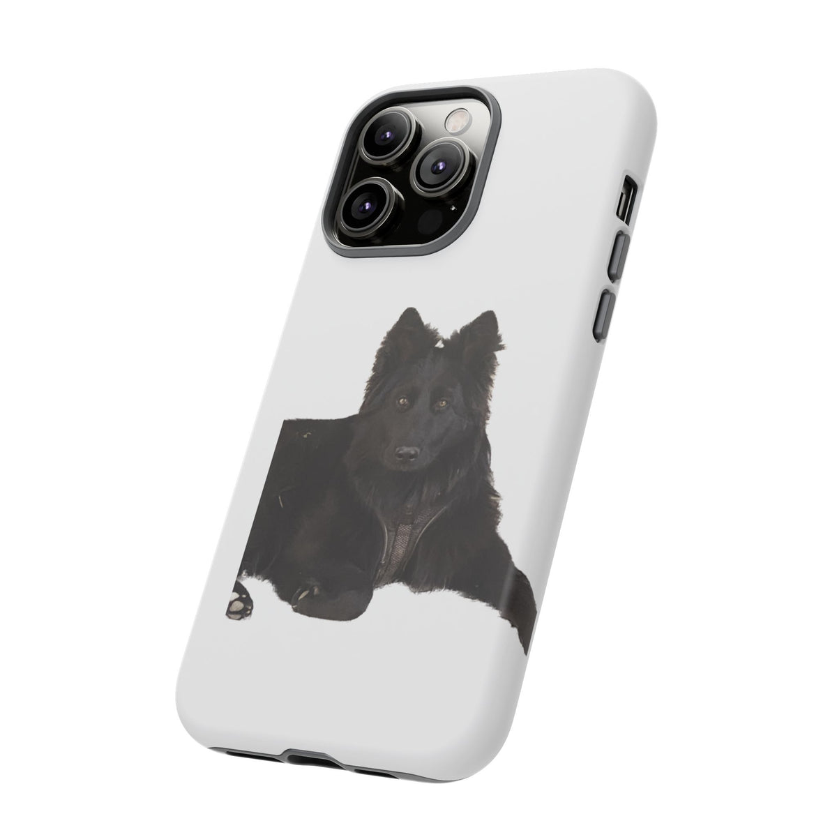 Black German Shepherd Phone Case — Realistic Dog Portrait Protective Case