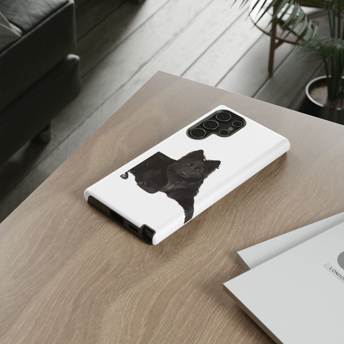 Black German Shepherd Phone Case — Realistic Dog Portrait Protective Case