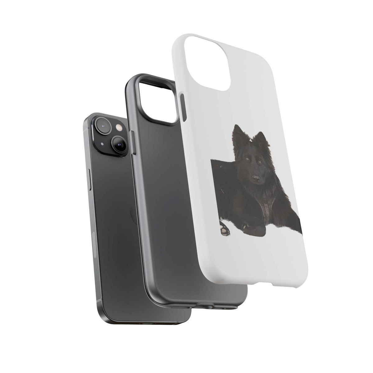 Black German Shepherd Phone Case — Realistic Dog Portrait Protective Case