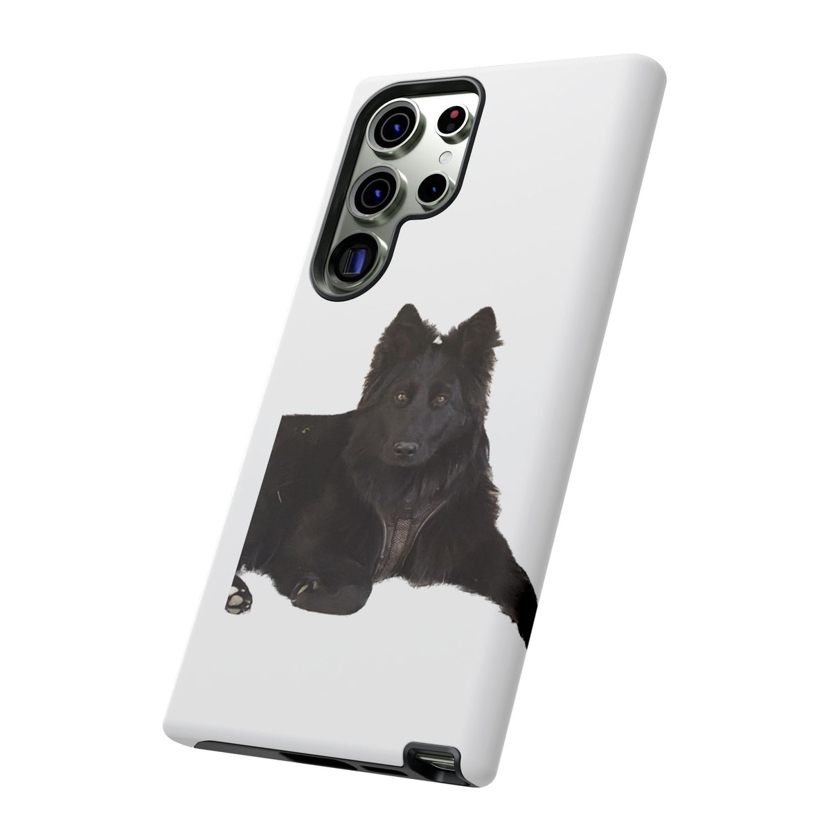 Black German Shepherd Phone Case — Realistic Dog Portrait Protective Case