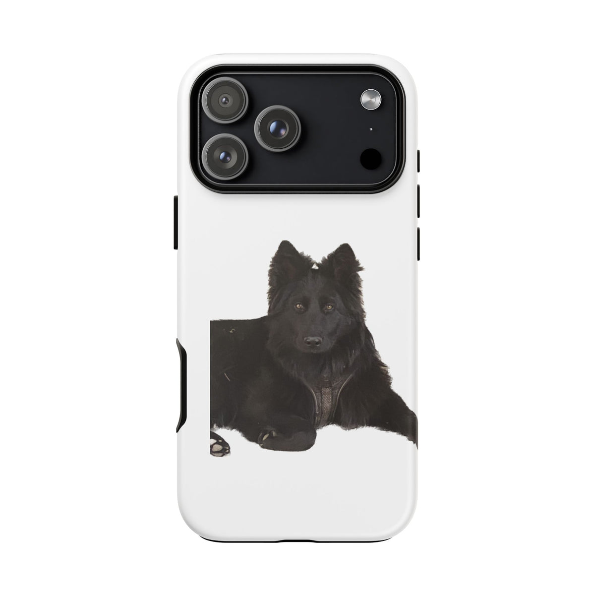 Black German Shepherd Phone Case — Realistic Dog Portrait Protective Case