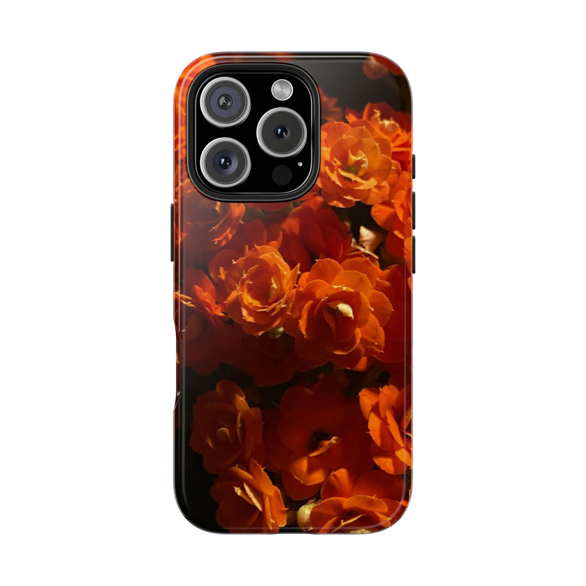 Orange Rose Pattern Tough Phone Case | Floral iPhone Case, Botanical Phone Cover