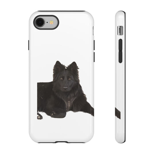 Black German Shepherd Phone Case — Realistic Dog Portrait Protective Case