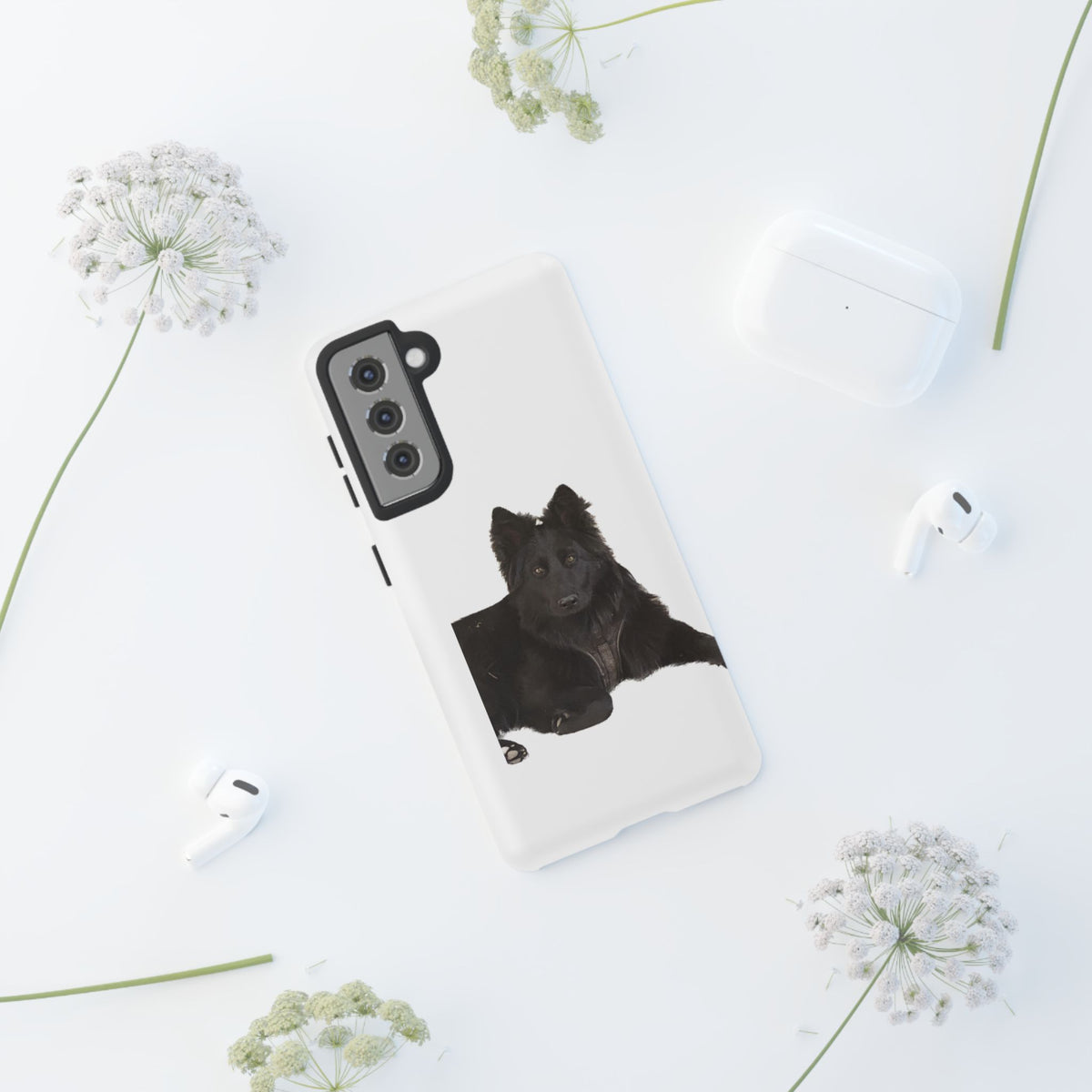 Black German Shepherd Phone Case — Realistic Dog Portrait Protective Case