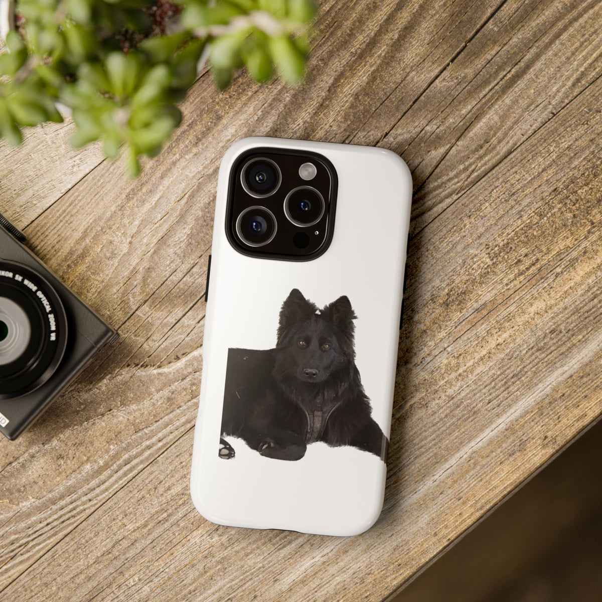 Black German Shepherd Phone Case — Realistic Dog Portrait Protective Case