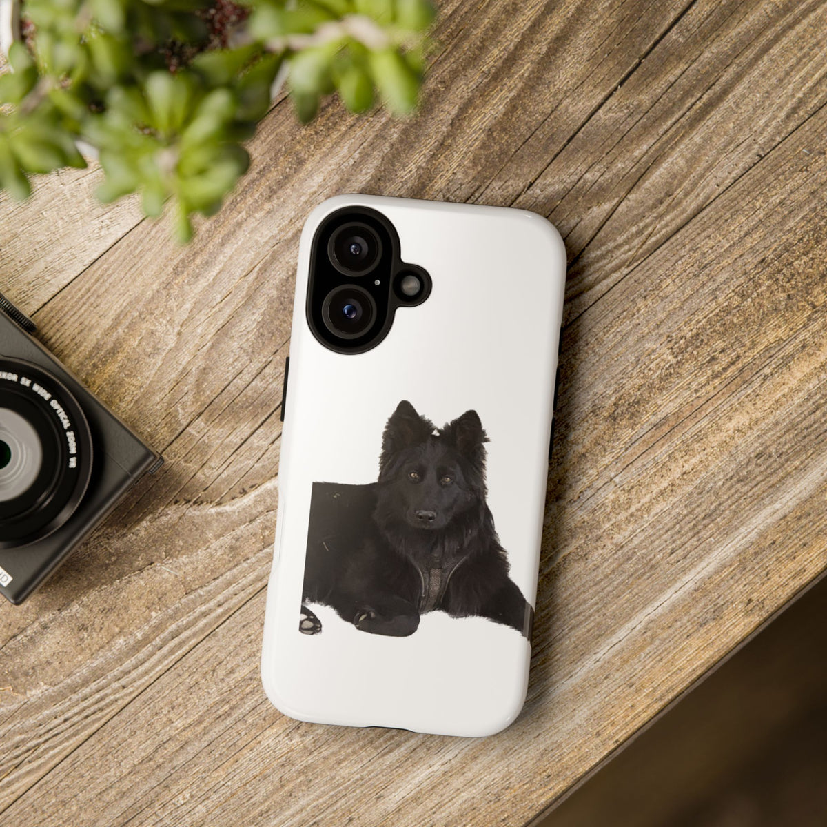 Black German Shepherd Phone Case — Realistic Dog Portrait Protective Case