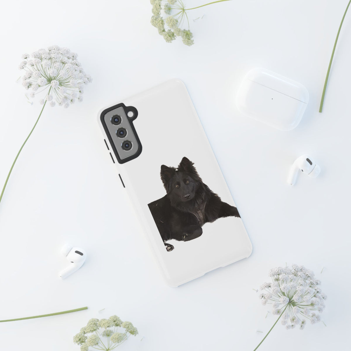 Black German Shepherd Phone Case — Realistic Dog Portrait Protective Case