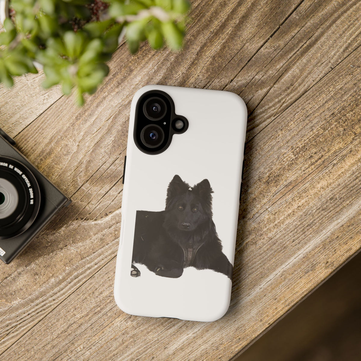 Black German Shepherd Phone Case — Realistic Dog Portrait Protective Case