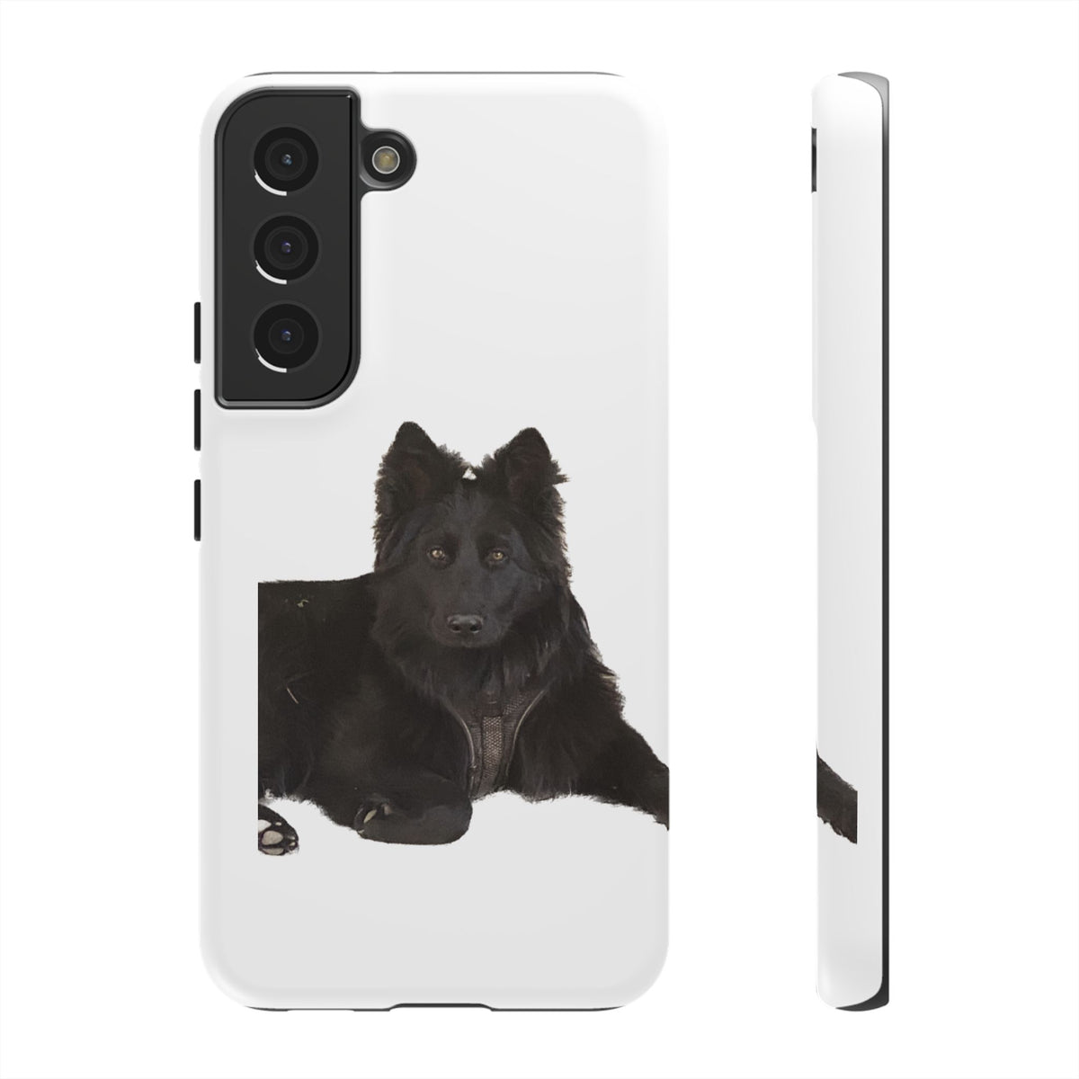 Black German Shepherd Phone Case — Realistic Dog Portrait Protective Case
