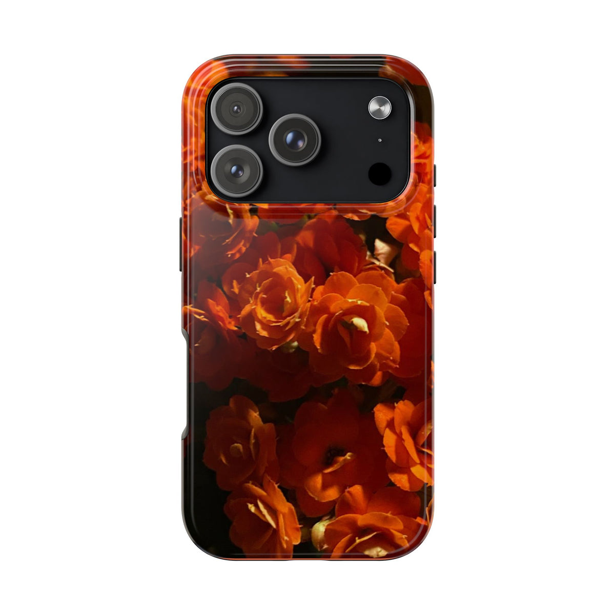 Orange Rose Pattern Tough Phone Case | Floral iPhone Case, Botanical Phone Cover