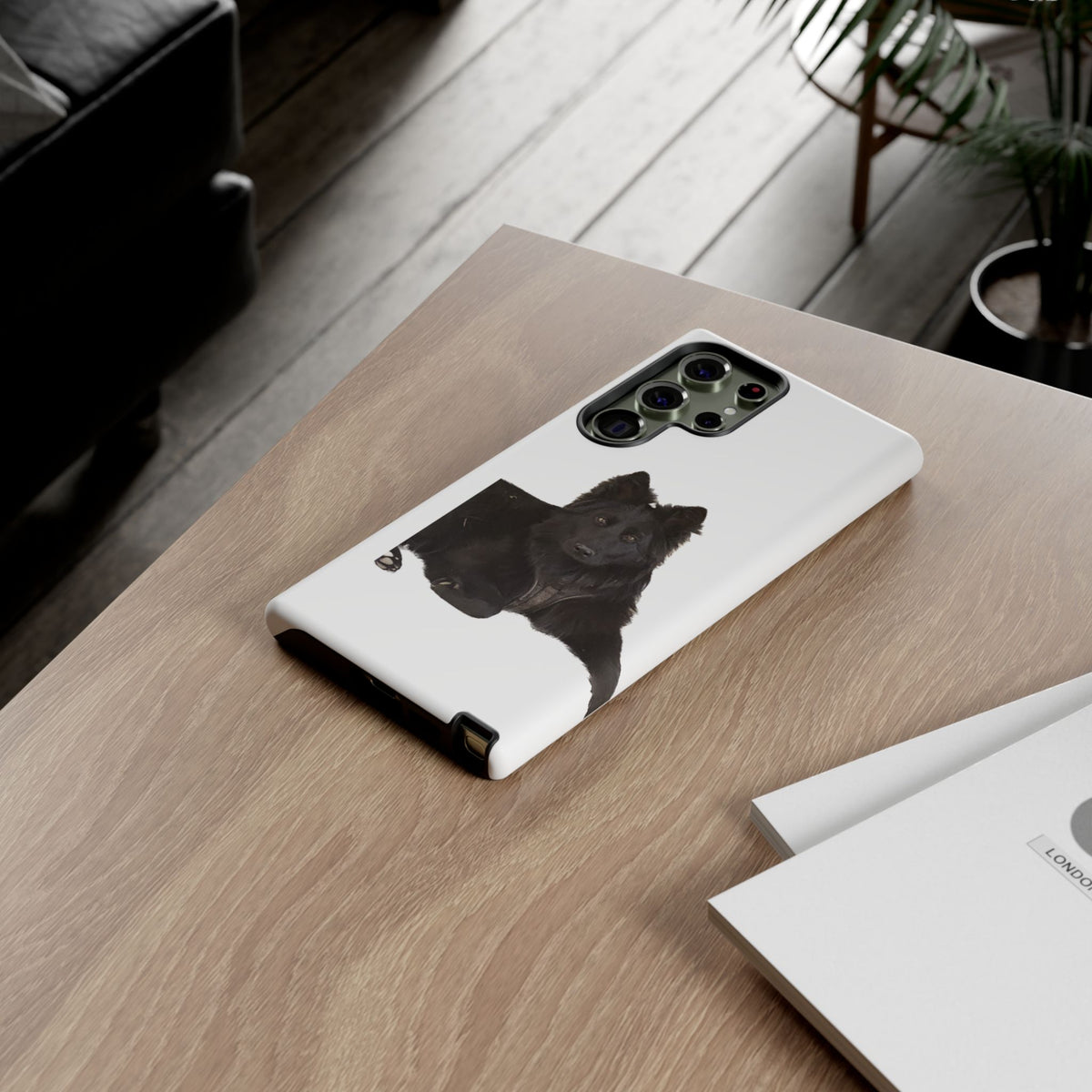 Black German Shepherd Phone Case — Realistic Dog Portrait Protective Case