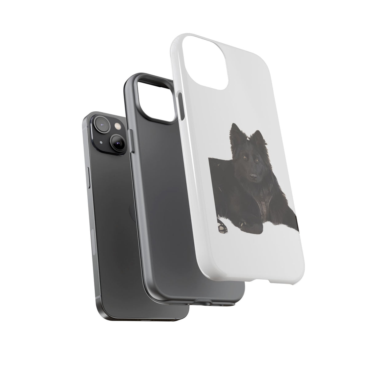 Black German Shepherd Phone Case — Realistic Dog Portrait Protective Case