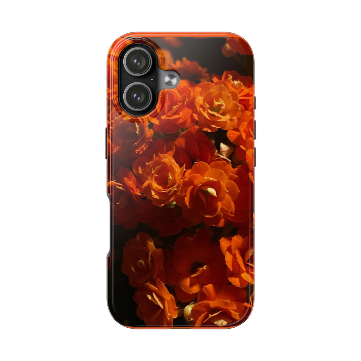 Orange Rose Pattern Tough Phone Case | Floral iPhone Case, Botanical Phone Cover