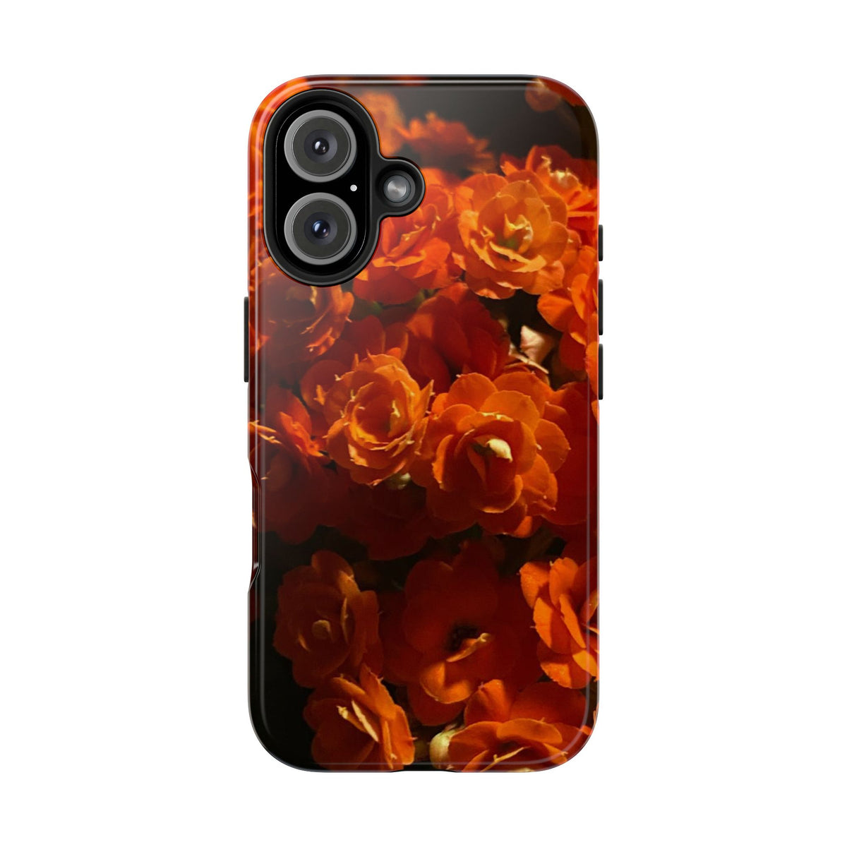 Orange Rose Pattern Tough Phone Case | Floral iPhone Case, Botanical Phone Cover