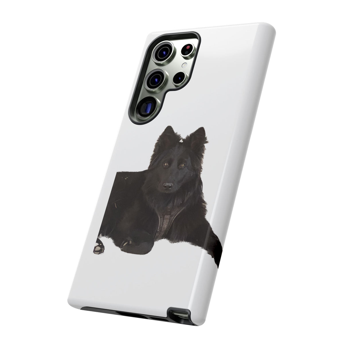Black German Shepherd Phone Case — Realistic Dog Portrait Protective Case