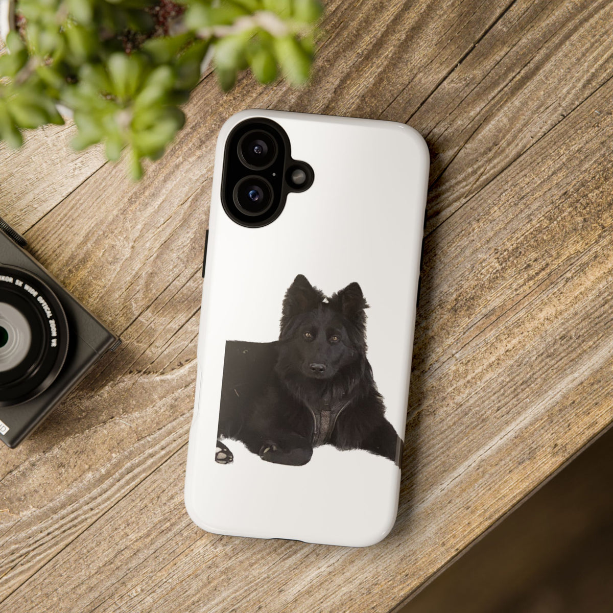 Black German Shepherd Phone Case — Realistic Dog Portrait Protective Case