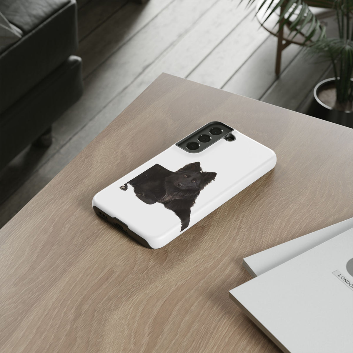 Black German Shepherd Phone Case — Realistic Dog Portrait Protective Case