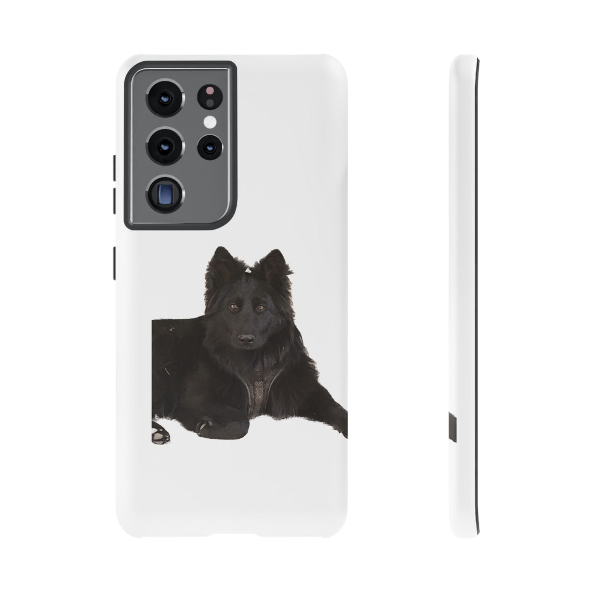 Black German Shepherd Phone Case — Realistic Dog Portrait Protective Case