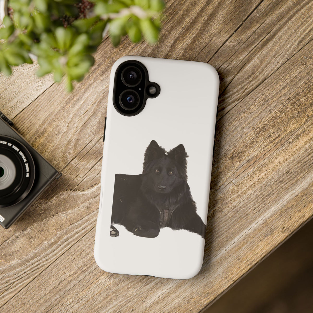 Black German Shepherd Phone Case — Realistic Dog Portrait Protective Case