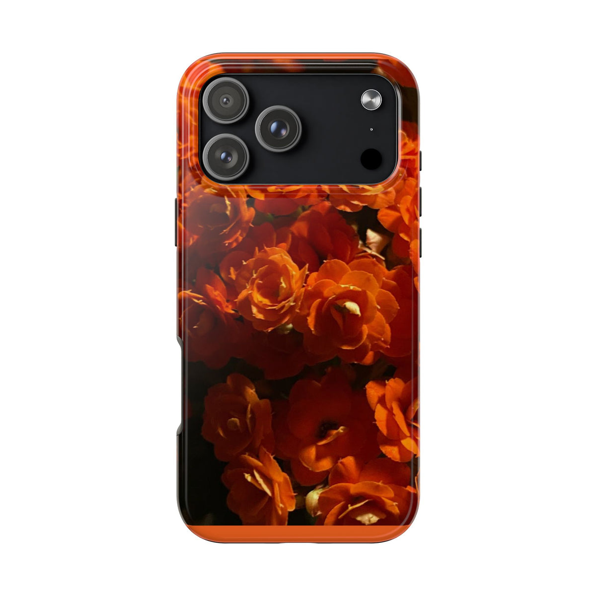 Orange Rose Pattern Tough Phone Case | Floral iPhone Case, Botanical Phone Cover
