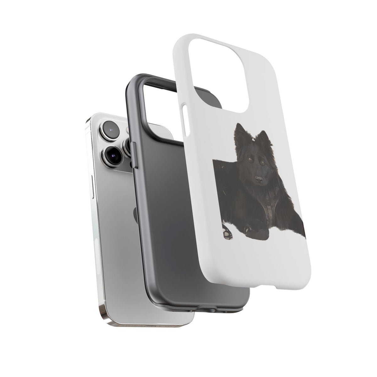 Black German Shepherd Phone Case — Realistic Dog Portrait Protective Case