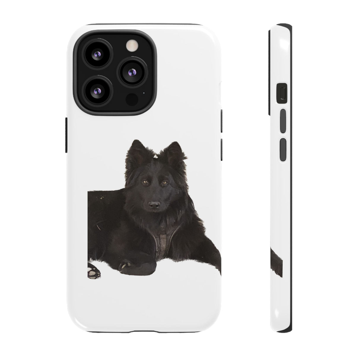 Black German Shepherd Phone Case — Realistic Dog Portrait Protective Case