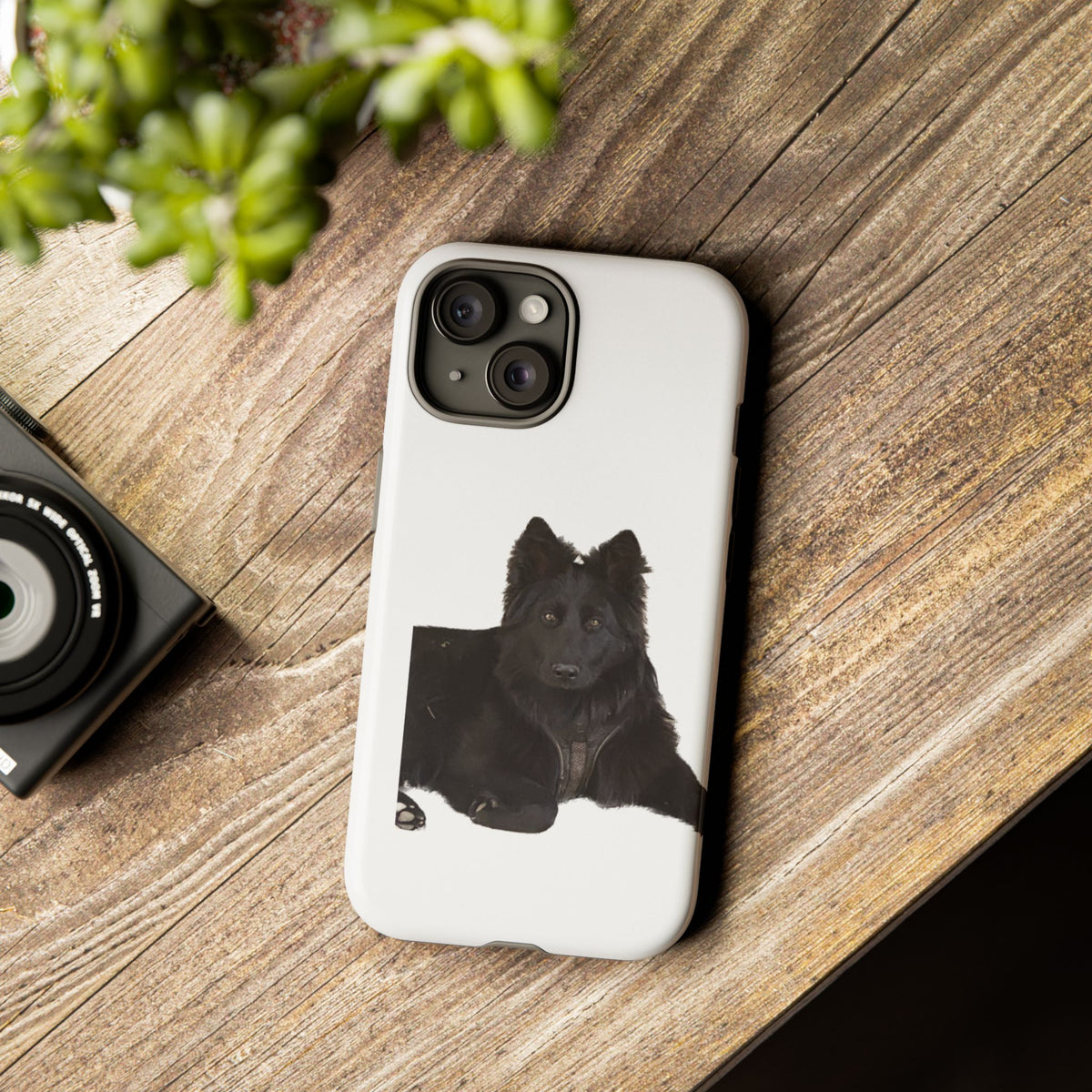 Black German Shepherd Phone Case — Realistic Dog Portrait Protective Case