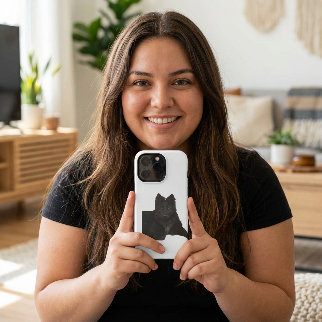 Black German Shepherd Phone Case — Realistic Dog Portrait Protective Case