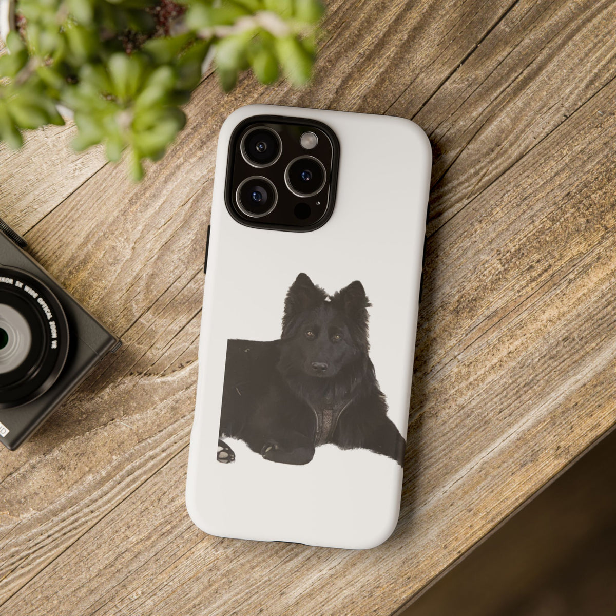 Black German Shepherd Phone Case — Realistic Dog Portrait Protective Case