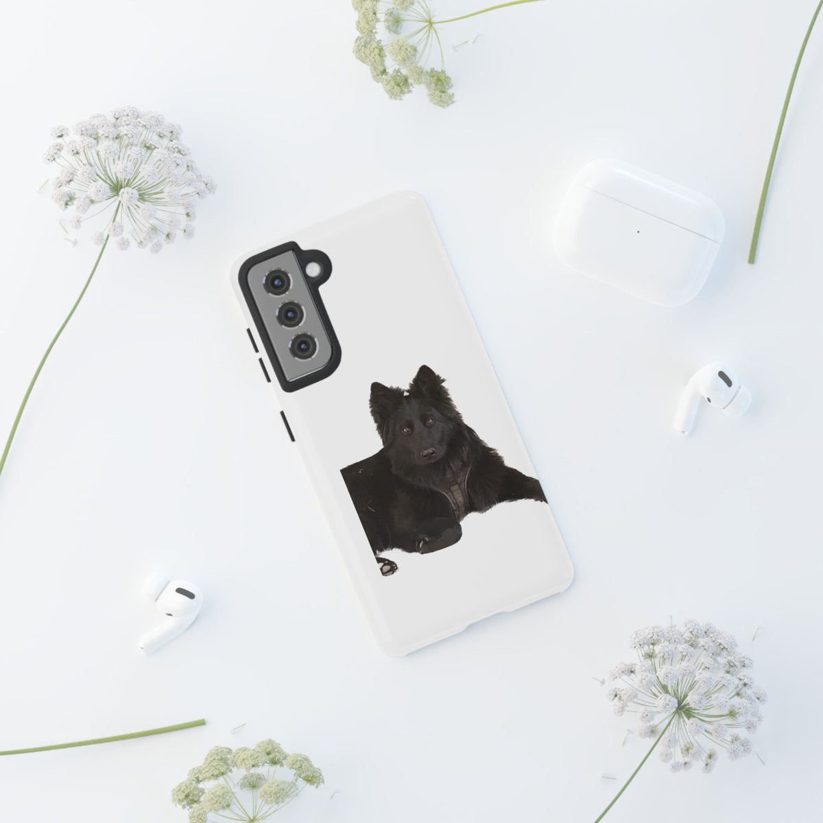 Black German Shepherd Phone Case — Realistic Dog Portrait Protective Case