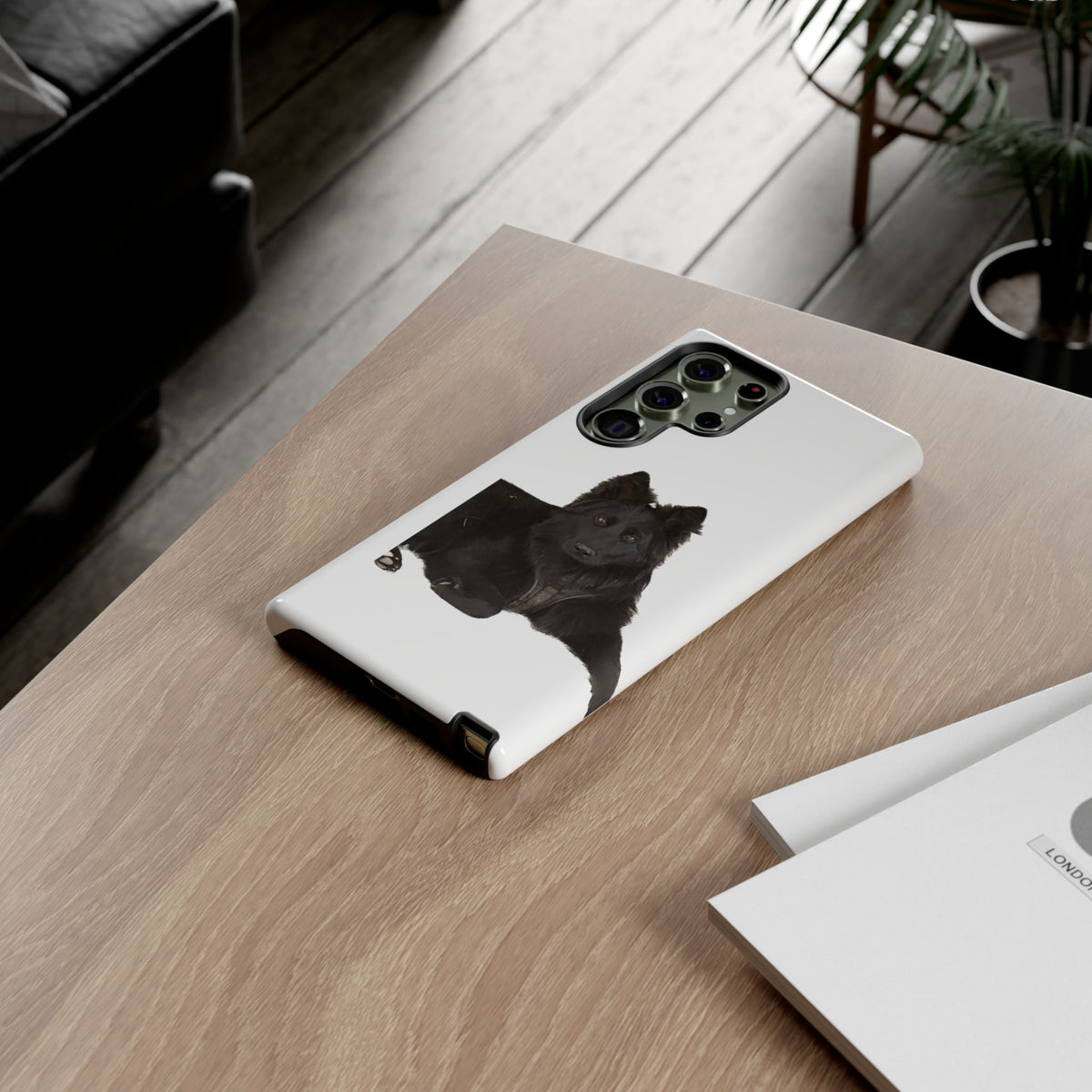 Black German Shepherd Phone Case — Realistic Dog Portrait Protective Case