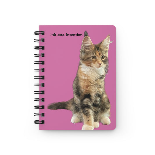 Pink Cat Spiral Notebook — "Ink and Intention" Cute Cat Journal for Cat Lovers, Gifts & Daily Notes