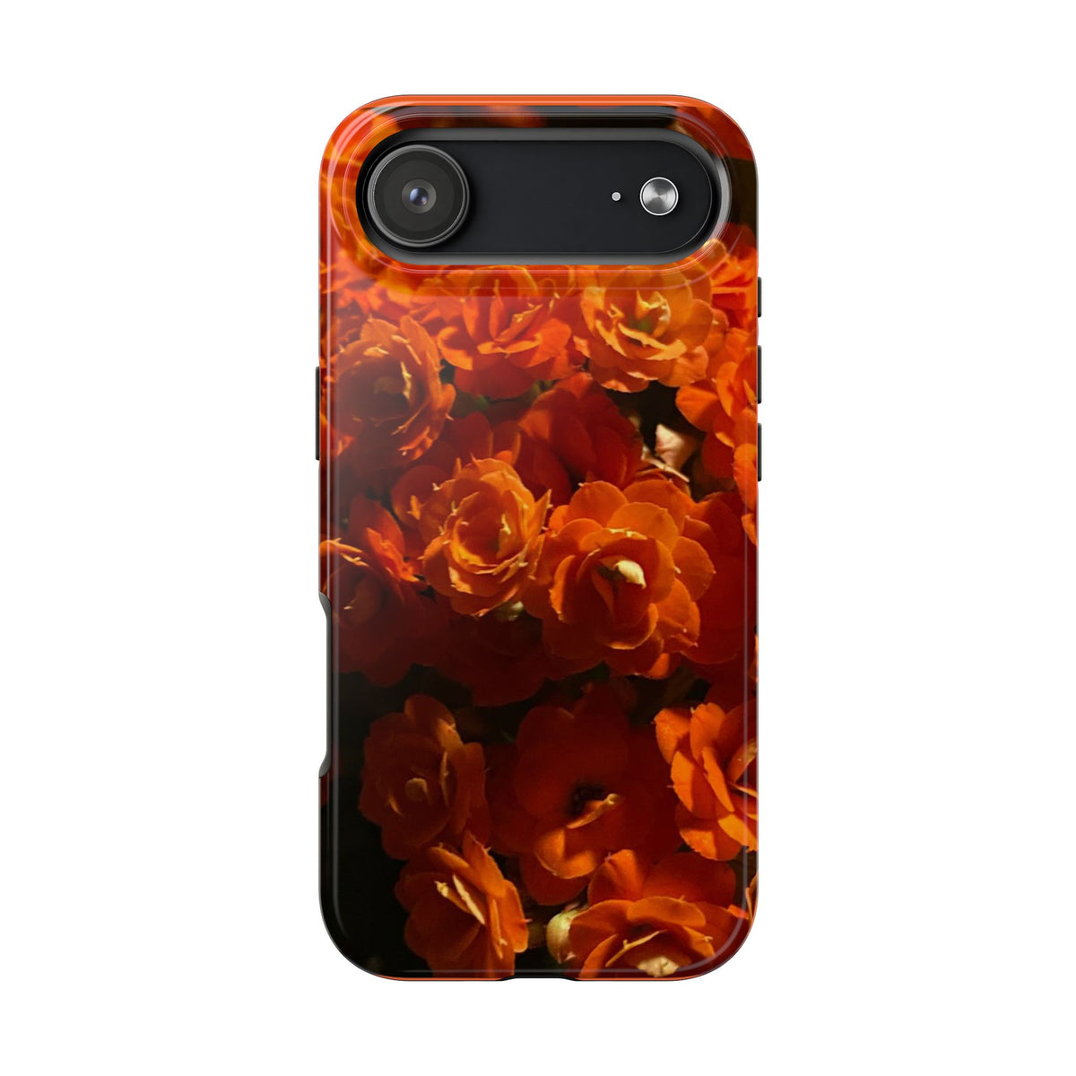 Orange Rose Pattern Tough Phone Case | Floral iPhone Case, Botanical Phone Cover