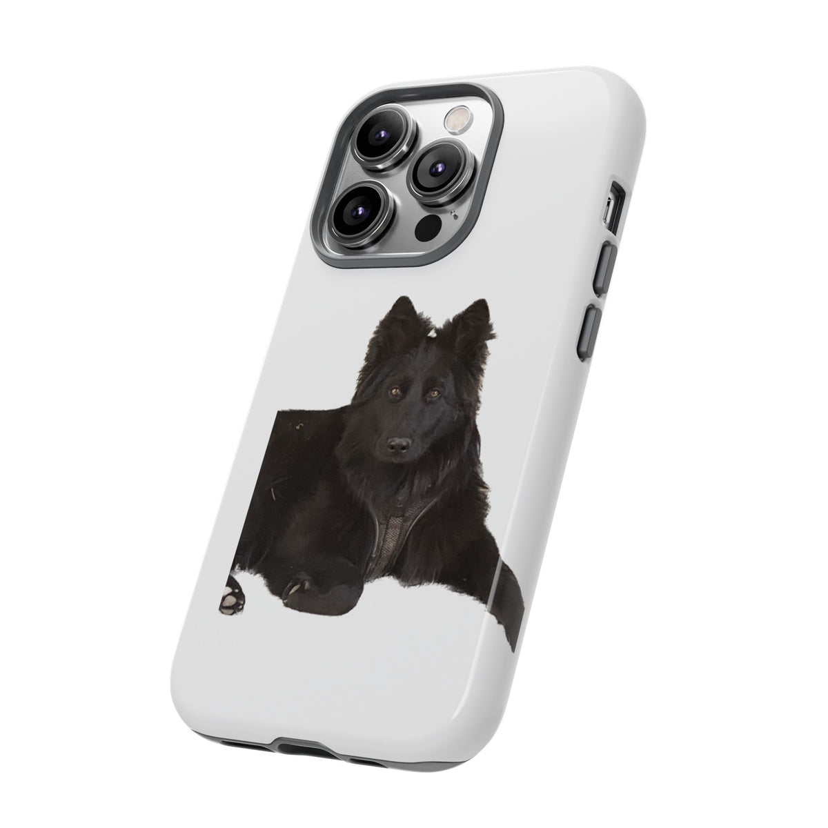 Black German Shepherd Phone Case — Realistic Dog Portrait Protective Case