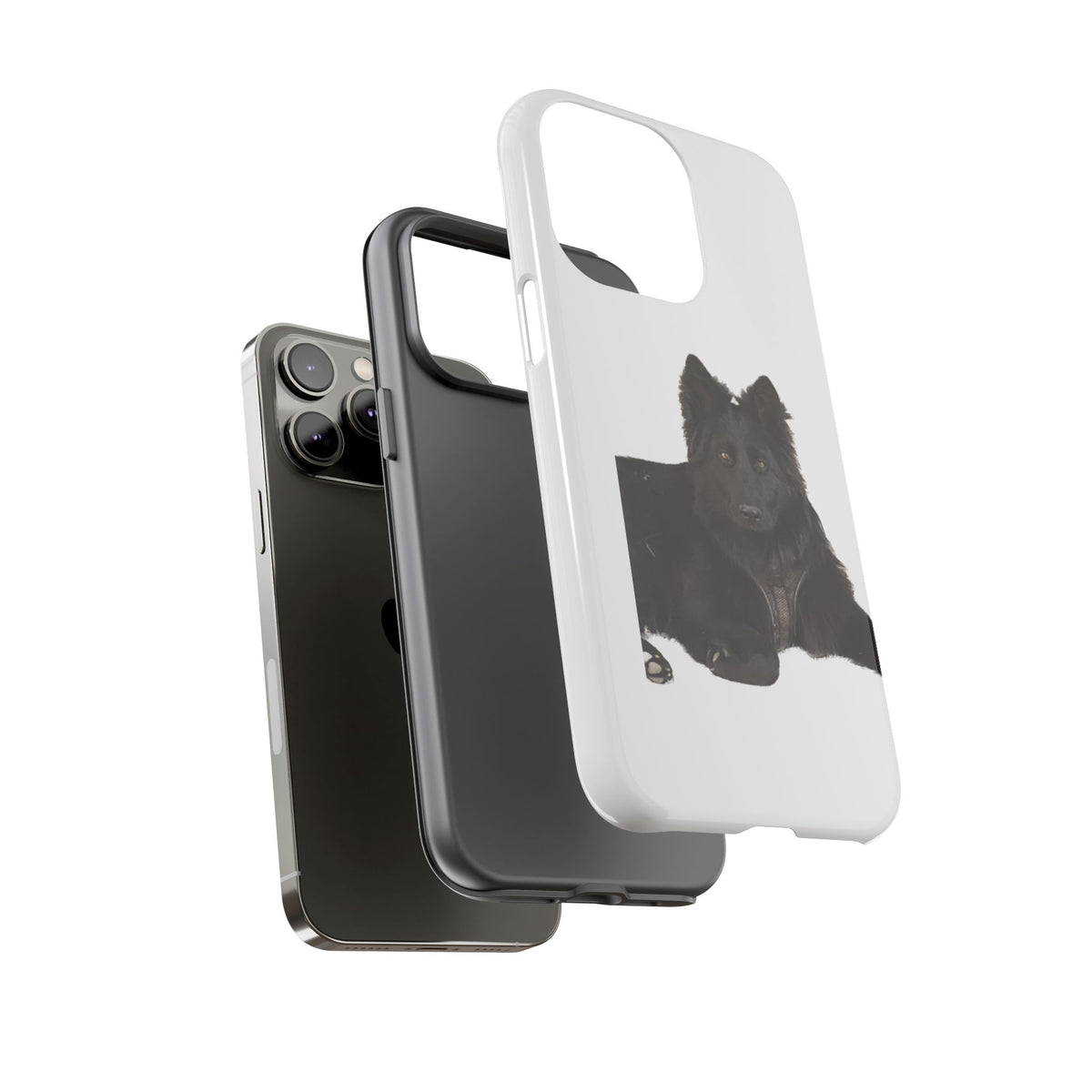 Black German Shepherd Phone Case — Realistic Dog Portrait Protective Case