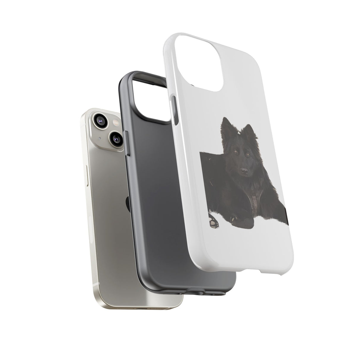 Black German Shepherd Phone Case — Realistic Dog Portrait Protective Case