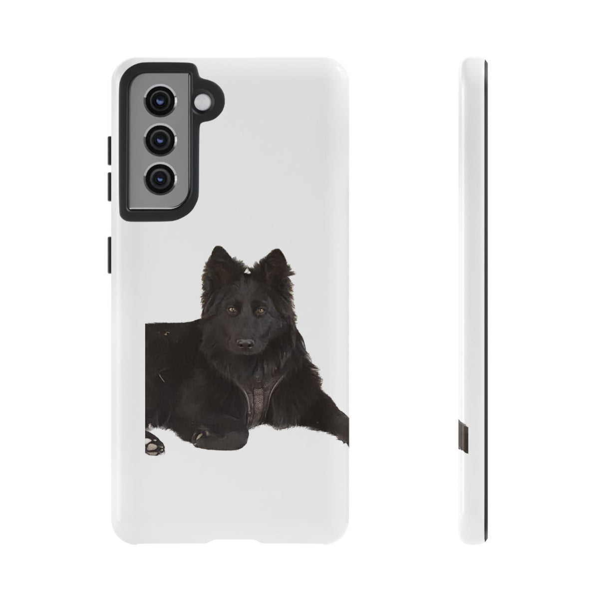 Black German Shepherd Phone Case — Realistic Dog Portrait Protective Case