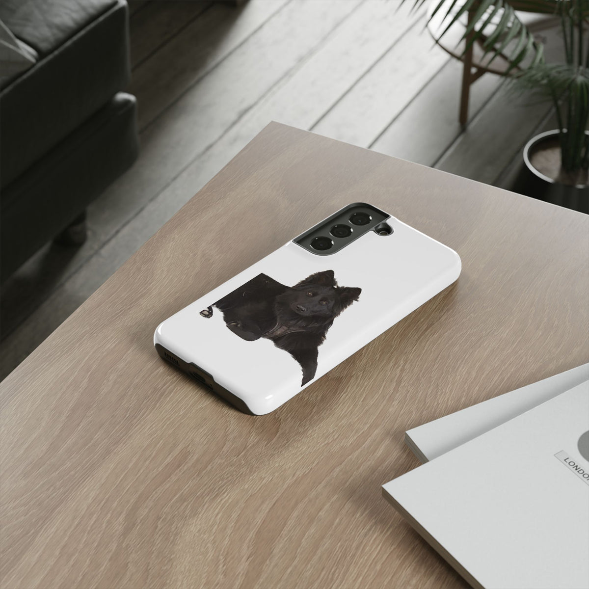Black German Shepherd Phone Case — Realistic Dog Portrait Protective Case