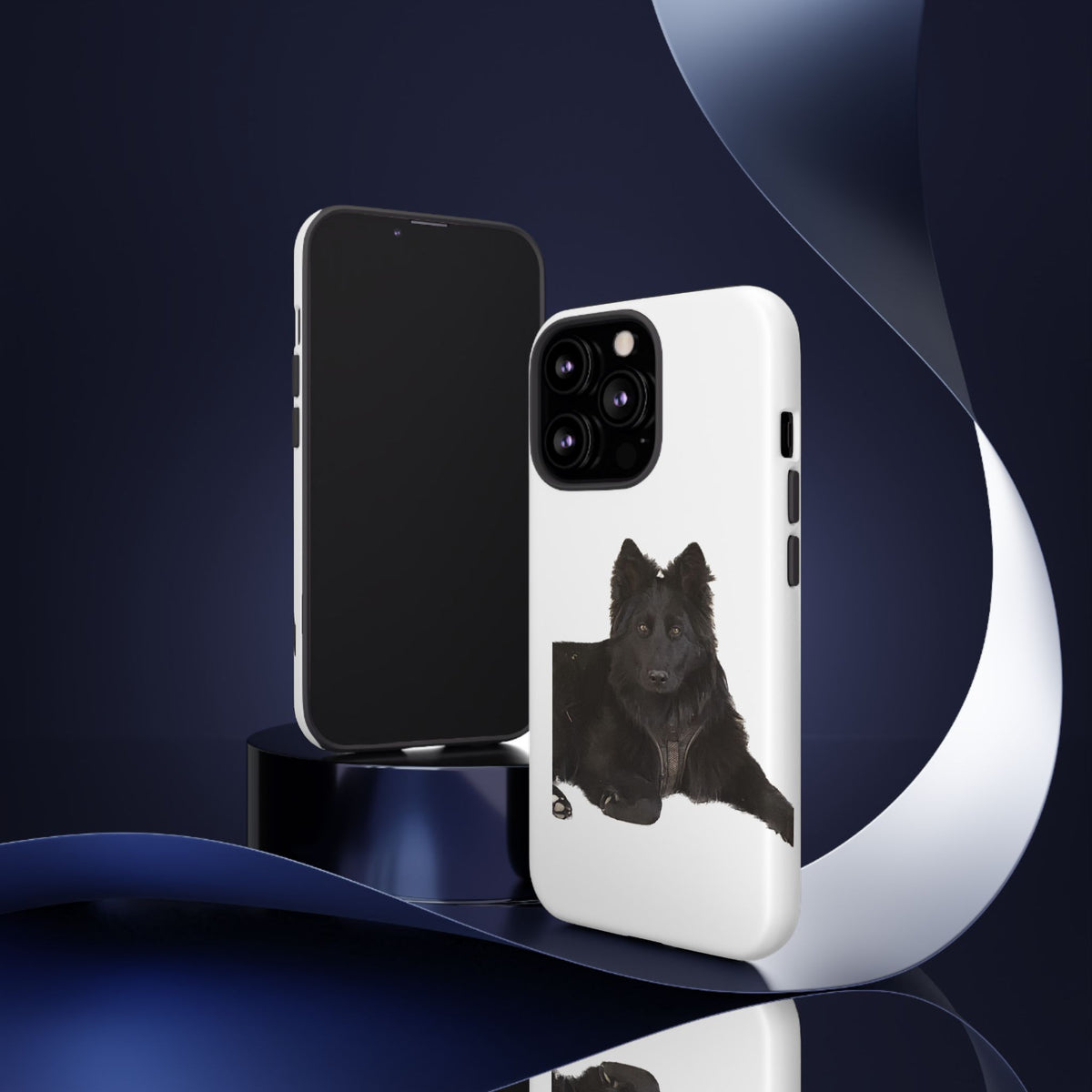 Black German Shepherd Phone Case — Realistic Dog Portrait Protective Case