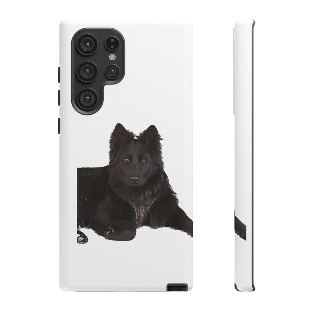 Black German Shepherd Phone Case — Realistic Dog Portrait Protective Case