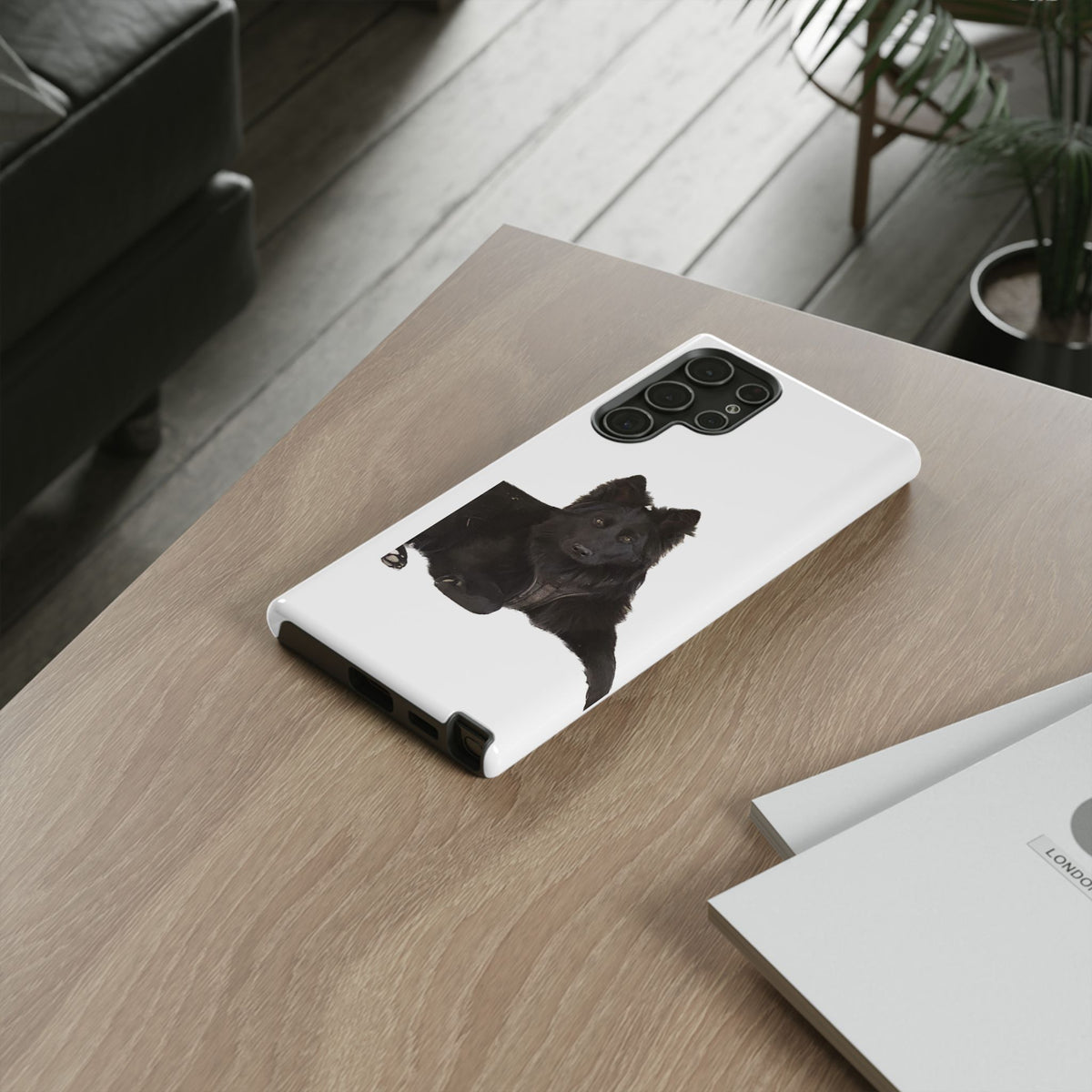 Black German Shepherd Phone Case — Realistic Dog Portrait Protective Case