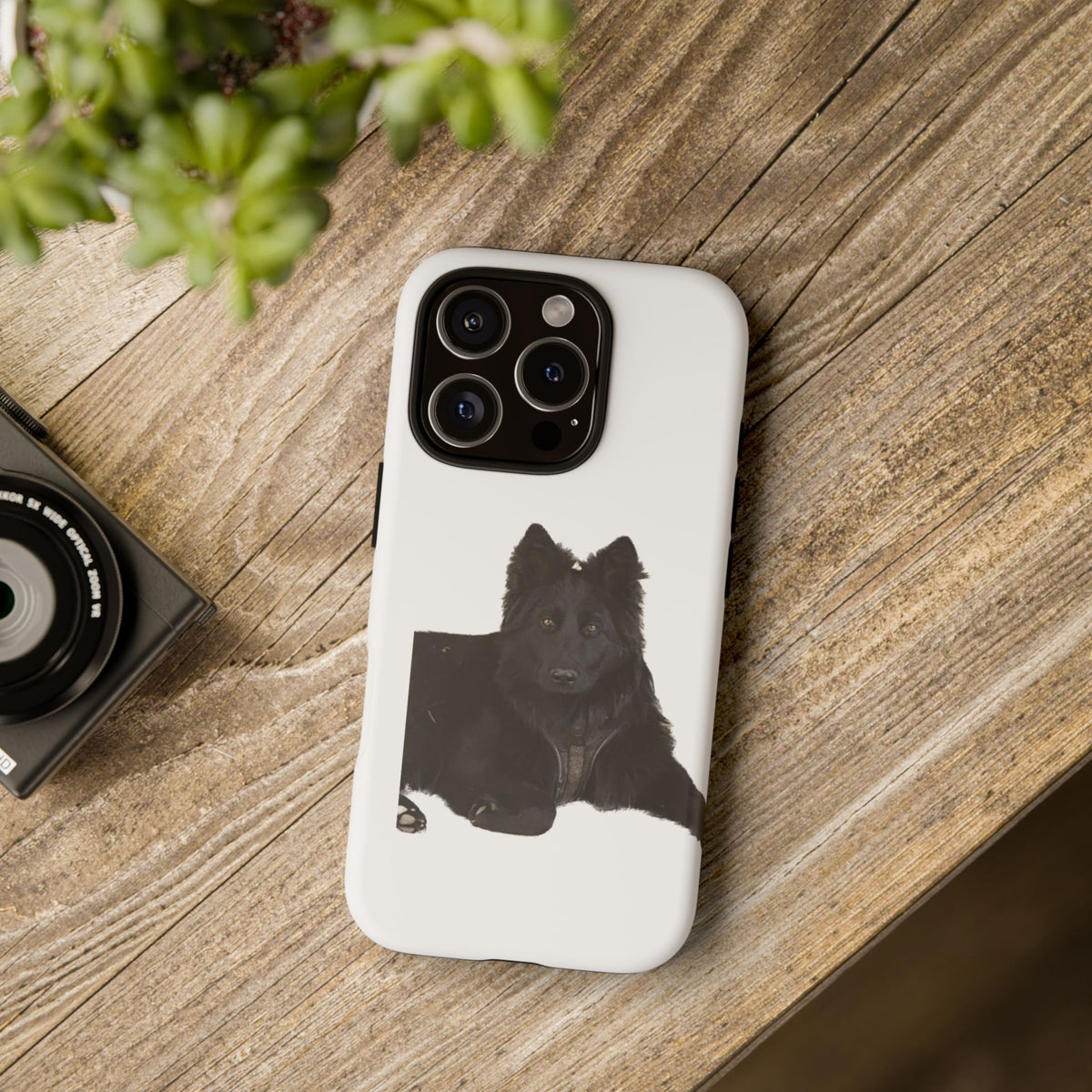 Black German Shepherd Phone Case — Realistic Dog Portrait Protective Case