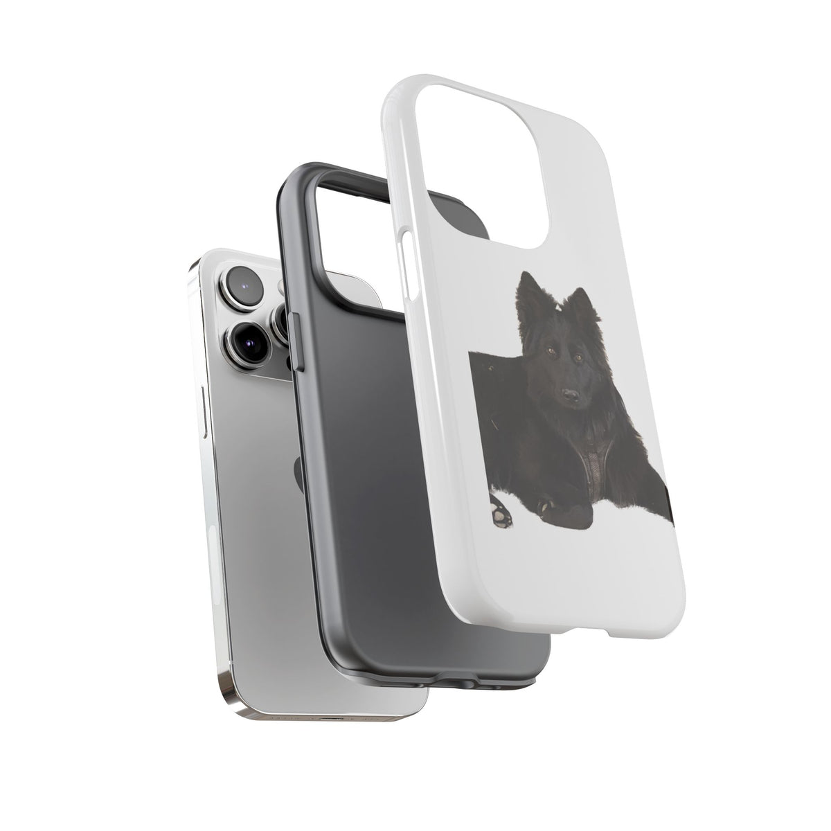 Black German Shepherd Phone Case — Realistic Dog Portrait Protective Case