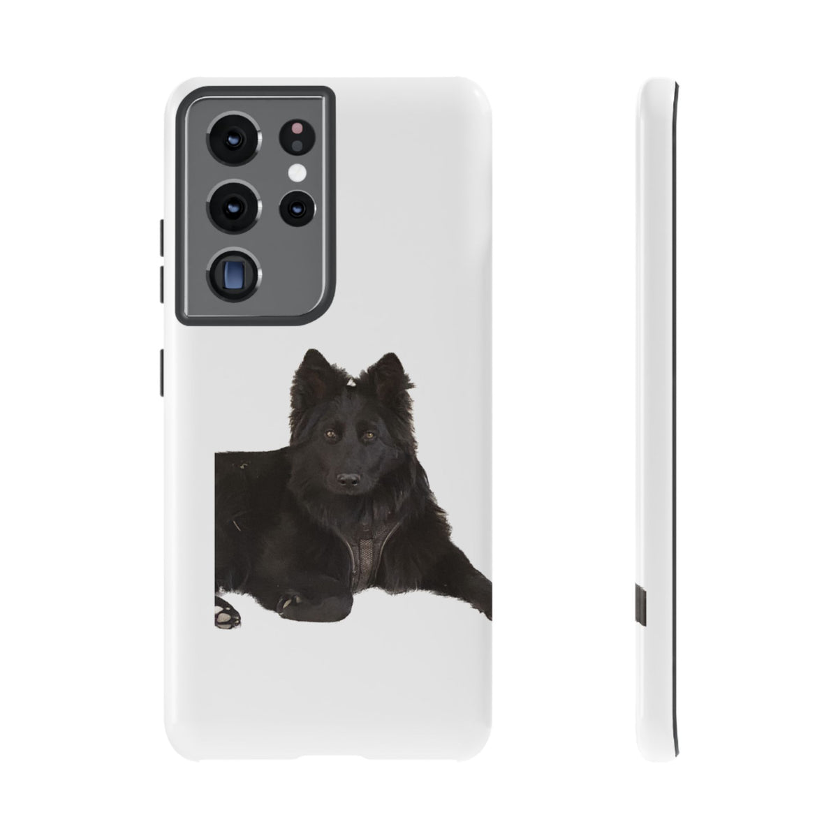 Black German Shepherd Phone Case — Realistic Dog Portrait Protective Case