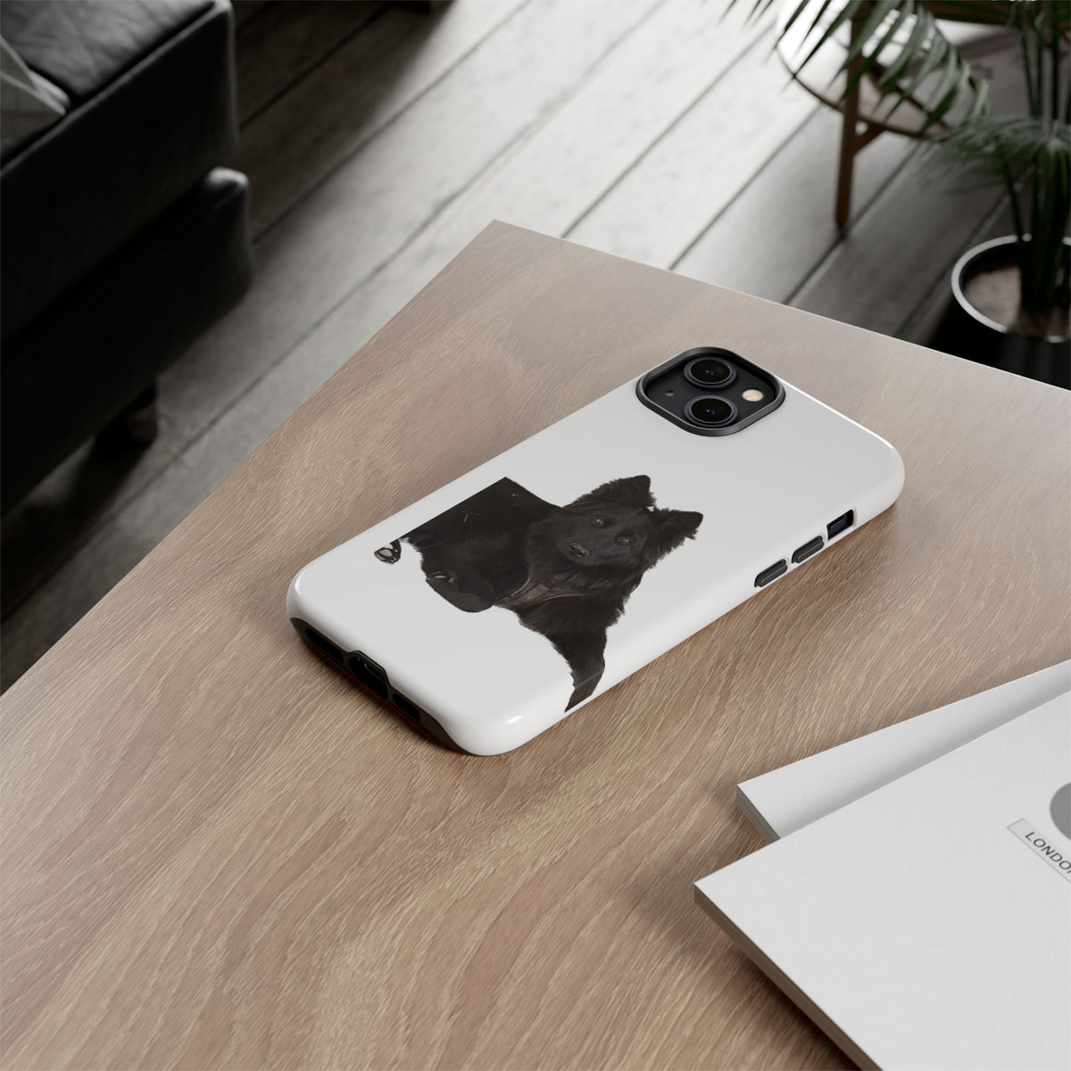 Black German Shepherd Phone Case — Realistic Dog Portrait Protective Case