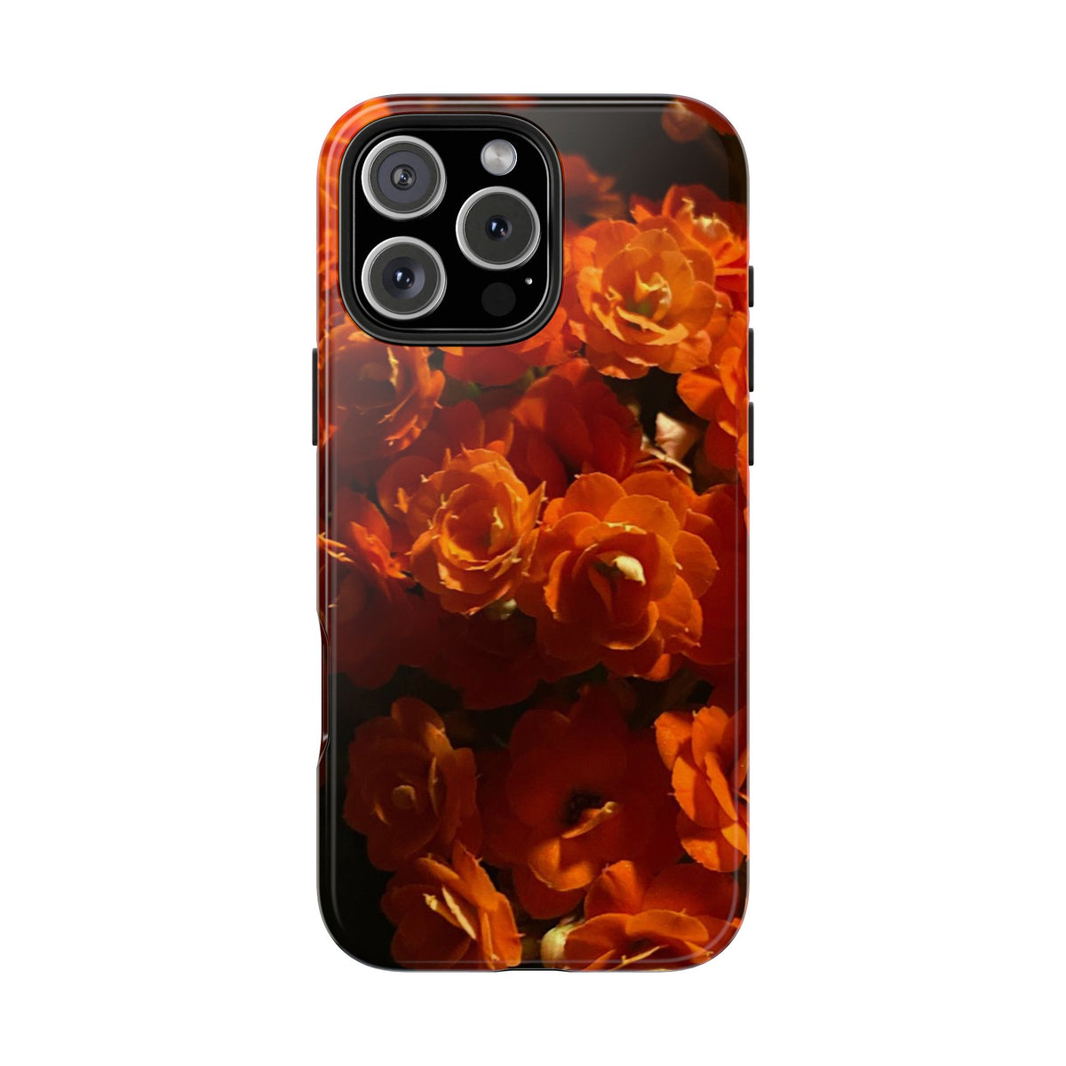 Orange Rose Pattern Tough Phone Case | Floral iPhone Case, Botanical Phone Cover
