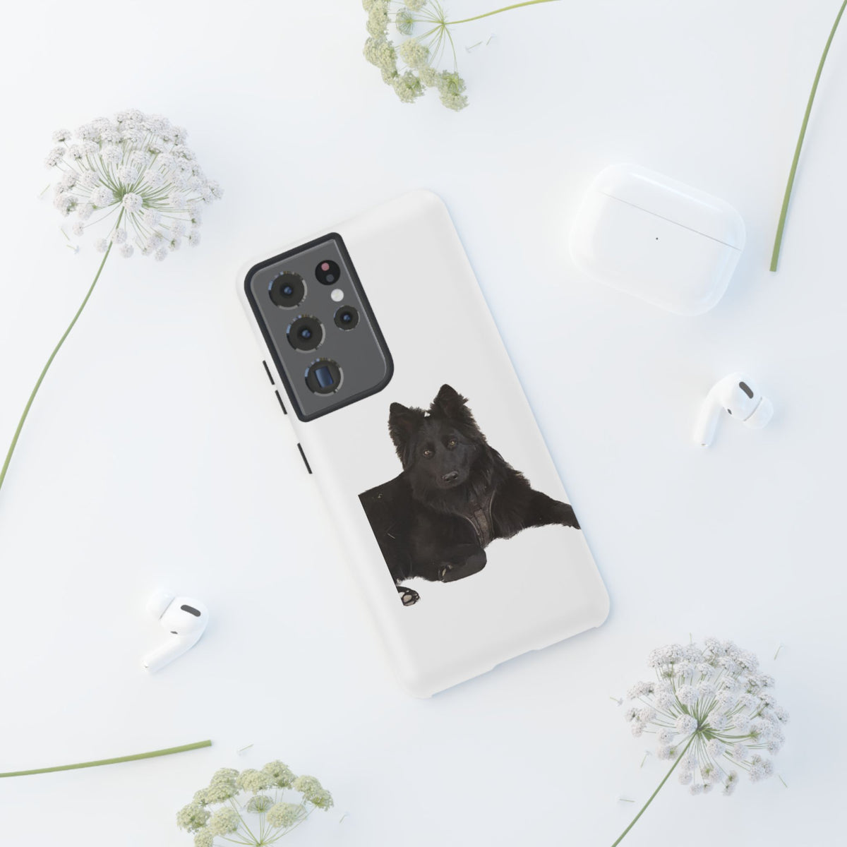 Black German Shepherd Phone Case — Realistic Dog Portrait Protective Case