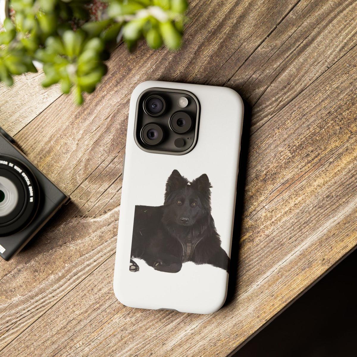 Black German Shepherd Phone Case — Realistic Dog Portrait Protective Case